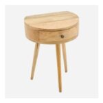 Wooden Circular Shape Bedside Table 52x40cm