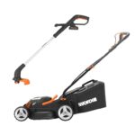 Worx Mower, strimmer, drill, 51 piece bit set and 4 x 2ah batteries
