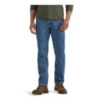 Wrangler Authentics Mens Classic Regular-Fit Jeans, Stonewash Dark, 34W-31L