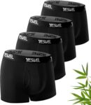 YESWEL Mens Bamboo Boxer Shorts Multipack, Fly Opening, Tag-Free Boxers