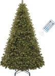 YITAHOME 6ft Artificial Christmas Tree with 250 LED, Christmas Pine Tree with 880 Tips, Foldable Metal Frame & Stand, Easy Assembly Pops Up Christmas Tree for Home Party, 182 x 110cm