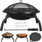 Yaheetech Fire Pit for Garden, Portable Folding Firepit, 54 x 38.5cm, Black – Prime Deal