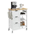 Yaheetech Mobile Kitchen Storage Island – White