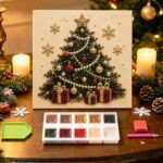 Yftdeltff DIY Christmas Pearl Diamond Painting Art Kit, Christmas Pearl Beads Art Craft for Adults, DIY Home Decor Wall Art, Beginner DIY Party Gift,3D Pearls Sparkle (Christmas Tree 9.84in)