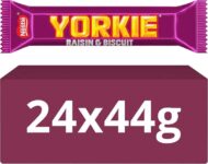 Yorkie Raisin & Biscuit Chocolate Bar – Chunky & Substantial, 44g Multipack of 24 – Discount at Checkout
