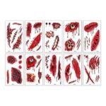 Yulun0328 Halloween Temporary Tattoos, 10 Sheets, Scar and Wound FX