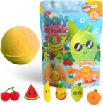 ZIMPLI – Large Fruity Surprise Bath Bomb, 1 of 6 Surprise Fruity Toys to Collect, One per Baff Bomb, Pocket Money, Bath Bomb Gift for Children, Collectable Figures