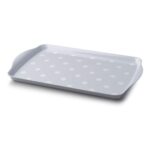 Zeal Dotty Melamine Serving Tray, 38x24cm, French Grey