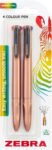 Zebra Pen Z-GRIP 4 Colour Retractable Ballpoint Pens 2pk – Rose Gold Side Click (£2.76 / £2.60 max S&S) w/voucher