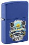 Zippo Windproof Lighter-Long Beach Design Royal Blue Matte