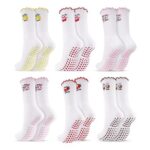 Zuimei Pilates Grip Socks – 6 Pairs – White, Red, Pink