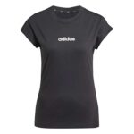 adidas Essentials Linear Logo Cotton T-Shirt (Black / White, Size XS)