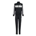 adidas Kids Tiberio 3-Stripes Tricot Tracksuit (Black / White / Grey, 15-16 Years)