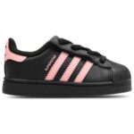 adidas Superstar II Baby Shoes – Size 4-9.5 – Black/Pink – Free Delivery for Members / Free C&C