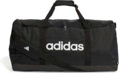 adidas Unisex Essentials Linear Duffel Bag, Black/White, L