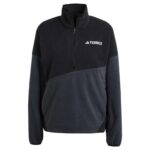 adidas Womens Terrex Multi Climawarm Fleece Anorak (Black / Carbon, Size L)