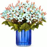 astylishhome 4 Stems Light Blue Artificial Flowers for Floral Displays