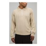 boohooMAN Regular 1/4 Zip Knitted Polo