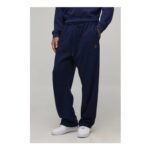 boohooMAN Tall Baggy BM Scroll Barrel Fit Joggers – Navy