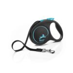 flexi Black Design M 5 m retractable tape leash for dogs up to 25 kg Black/blue Retractable dog lead Weight: 240 g