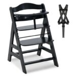 hauck Alpha Wooden highchair 6 Months to 90 kg, Height-Adjustable, Black – Prime Exclusive