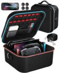 ivoler Compact Carrying Case for Nintendo Switch 2,Hard Shell 2-Pack Screen Protector & 2 Set of Thump Grips – Sold by AYRmall-AMUK / FBA