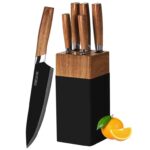 lapelux Kitchen Knife Set – 5 Piece Stainless Steel Knife Set with Block. sold by zhihanche ltd FBA