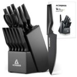 nife Set with Block, 14 Piece with Built-in Sharpener, Kitchen Knives for Chopping, Slicing, Dicing Cutting – Sold by MiuMiu-eu / FBA