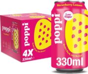 poppi Strawberry Lemon Sparkling Soda 4 x 330ml Can (£1.90 / £1.70 max S&S)