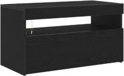 vidaXL TV Cabinet 75 x 35 x 40 cm Black Oak Engineered Wood