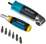 wolfcraft 8-Piece Drawer Screwdriver Set – Right-Angle Drill & Ratchet 90-Degree angular gear and miniature hand ratchet