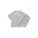 0-3/ 3-6 Mths Baby Boys Cream Stripe Ottoman Shirt & Shorts Set