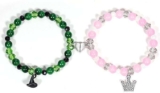 1 Pair of Evil Friendship Bracelets – Rhinestone Matching Bracelets for Friends, Couples, Girls, Teenagers – Sold by OENBATOM SHOP / FBA