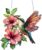1 Pcs Robin Garden Ornament, Acrylic Hummingbird Sun Catcher with Flowers, 20x20cm Garden Hanging Ornaments Decorations for Garden Patio Window Outdoor Indoor Decor