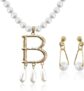 1 Piece of Alphabet Pearl Necklace and 1 Pair of Pearl Earrings, Pearl Necklace for Women, Artificial Jewelry, Clothing Accessories, Jewelry Jewelry, Exquisite and Elegant Jewelry, Jewelry Set
