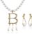 1 Piece of Alphabet Pearl Necklace and 1 Pair of Pearl Earrings, Pearl Necklace for Women, Artificial Jewelry, Clothing Accessories, Jewelry Jewelry, Exquisite and Elegant Jewelry, Jewelry Set