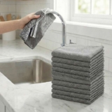 10 Pack Microfiber Cleaning Cloth Assorted Dish Cloth Grey at Haul Global (30% off at checkout)