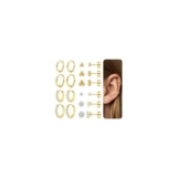 10 Pairs Flat Back Earrings, Hypoallergenic Steel Stud & Hoop