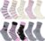 10 Pairs Womens Socks with Multi Stripe Dot Heart Patterns, Soft Breathable Ladies Socks Perfect Gifts for Women, One Size, One Size