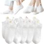 10 Pairs of Womens Socks Size 36-42 White Cotton Sneaker Socks Comfortable Short Sports Everyday Fun Gift Leisure Fitness