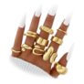 10 Piece Thick Gold Stacking Rings Set
