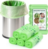 100 Count Food Waste Bags, 20L Biodegradable Bin Liners 4-6 Gallon Garbage Bag, Thick Compostable Bag For Household Trash Bags in Kitchen, Home, Pet, Office Supplies