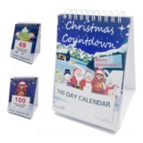 100-Day Christmas Countdown Calendar 2026 Desktop Advent Multicolor