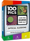 100 PICS Optical Illusions Travel Game – Try 100 Illusions Flash Cards with Slide Reveal Case Card Game, Gift, Stocking Filler Ages 6
