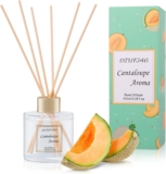 100ml Scent Diffuser with 6 Fiber Sticks,Cantaloupe Reed Diffuser Set Aromatherapy Fragrance Diffusers Air Fresheners for Home Bedroom Bathroom