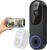 1080P WiFi Video Doorbell Camera Wireless, AI Human Detection, 2-Way Talk, 2.4G Wi-Fi, Battery Powered, Cloud Storage, Indoor Outdoor Surveillance (With Receiver)