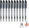 10Pcs Erasable Pens,Black Erasable Gel Pens with Rubbers on End,0.5mm Eraser Pen That Rub Out,Smooth Writing,Gel Ink Eraser Pen for Writing & Drawing,School Supplies