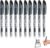 10Pcs Erasable Pens,Black Erasable Gel Pens with Rubbers on End,0.5mm Eraser Pen That Rub Out,Smooth Writing,Gel Ink Eraser Pen for Writing & Drawing,School Supplies