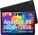 11.5 inch Tablet, Tablet Android 15, 2K Display Octa-Core 30GB RAM128GB ROM (1TB TF) 8400mAh 5G WiFi 8MP13MP Camera Widevine L1 BT5.0 Face ID Quick Charge Tablets Pad PC