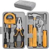 11PCS Household Hand Tools Kit DIY Hand Tool Toolbox Set with Storage Case Including Daily Repair Small Tool for Home Use (Yellow-1)
